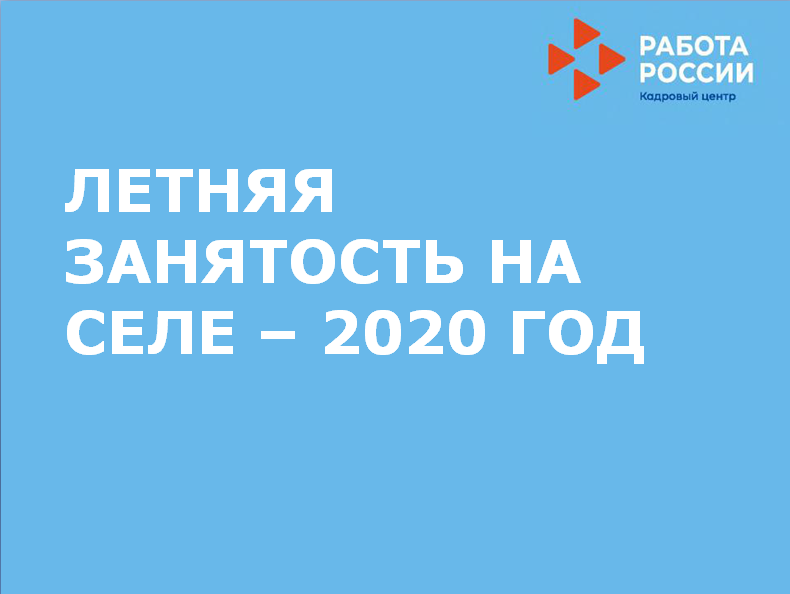  «Летняя занятость на селе – 2020 год»